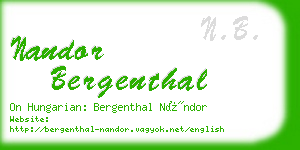 nandor bergenthal business card